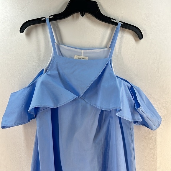 Adrienne Cotton Skinny Strap Ruffled Mini Dress, S - Picture 3 of 9